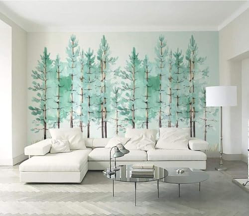 Grüner Wald 3D Tapete Poster Restaurant Schlafzimmer Wohnzimmer Sofa TV Dekorative Wand-430cm×300cm