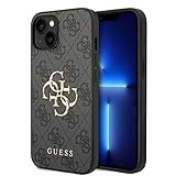 Guess Golden Logo kompatibel mit iPhone 14 und 13 Hülle - Grau, GUHCP14S4GMGGR, schwarz