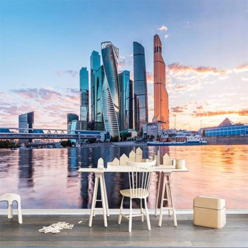 Stadtbild Hafen 3D Tapete Poster Restaurant Schlafzimmer Wohnzimmer Sofa TV Dekorative Wand-300cm×210cm