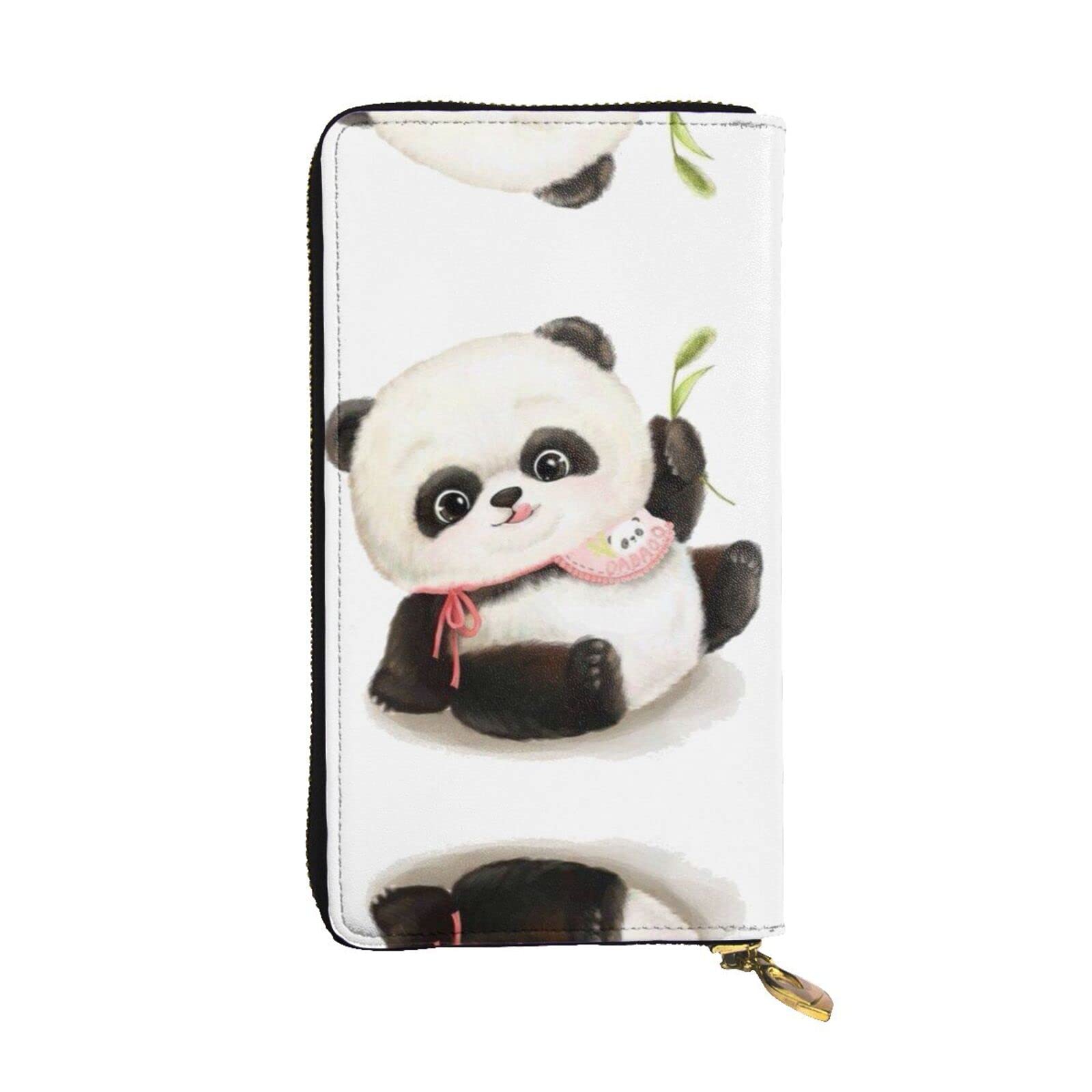 DMORJ Baby Pandas Lange Clutch aus Leder, 19 x 10 cm, bequem, leicht, wasserdicht, langlebig, schönes Geschenk, Schwarz, Einheitsgröße, Schwarz , Einheitsgröße