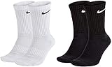 Nike 4 Paar Herren Damen Socken Lang SX4508 weiß oder schwarz, Größe:42-46, Sockenpakete:2 Paar weiss 2 Paar schwarz