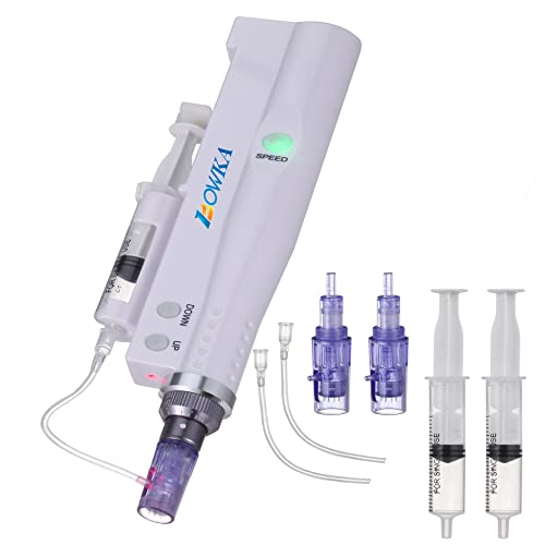 BOWKA Elektrischer Derma Pen Microneedling Pen kabellos wiederaufladbar inkl. 10 Sets Zubehör verstellbar von 0,25 mm bis 2,0 mm (AA-DMR-PEN)