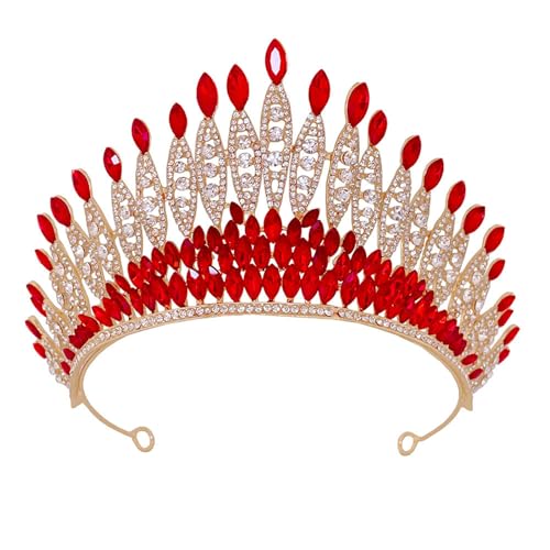 ohodhmnu Glitzernde Strasssteine, Brautkrone, verstellbare Größe, Kristall-Tiaras für Brautjungfern, Kopfzubehör, Party-Kopfschmuck