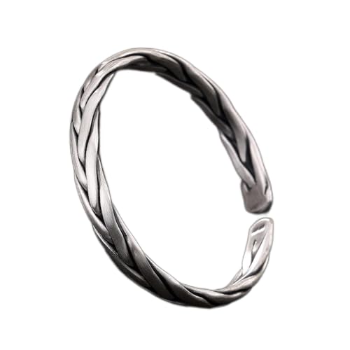 YIHANSS Armband S999 Reines Silber Handgewebt Silber Retro Offenes Silber Männer und Frauen Armbänder Schmuck Damenschmuck