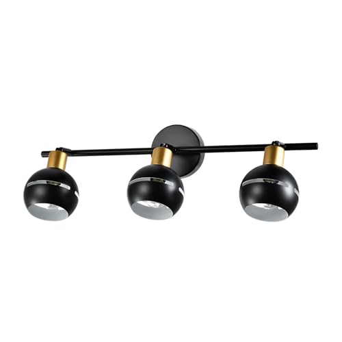 LQWELL® LED Deckenleuchte Strahler, Deckenstrahler Schwarz Deckenspots E27 Deckenlampe Drehbare Wandlampe Küchenleuchte 2 3 4 Flammig für Schlafzimmer Wohnzimmer Esszimmer Bar Geschäft Studio