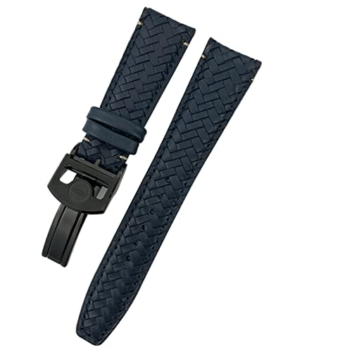 NEYENS Lederarmband für IWC Portugieser Big Pilot IW377714 IW394005, blaues Armband, 20 mm, 21 mm, 22 mm, hochwertiges Rindslederband, 21 mm, Achat