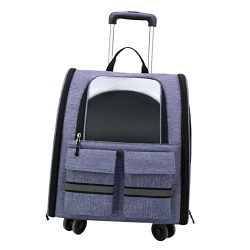 Katzen-Trolley-Rucksack, Haustier-Rollen mit Rad, Hundehütte mit Griff, Tragetasche for Hunde, kleine Katzen, Wandern, Transport, Reisen, Violett/388(Color:Violet)