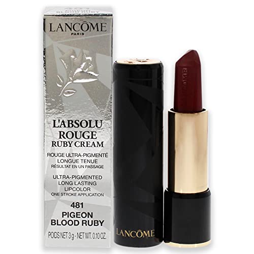 Lancome Unisex Cream Barra de Labios Absolu Rouge Rubincreme Lippenstange 481 Pigeon Blood Ruby 1Un, Negro, Nur