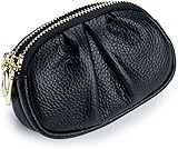 Plissee-Tasche Damen-Geldbörse Doppelreißverschluss-Wechselgeldbörsen Damen-Haushälterin-Karte (Farbe: A, Größe: 13 x 9,5 x 8 cm)