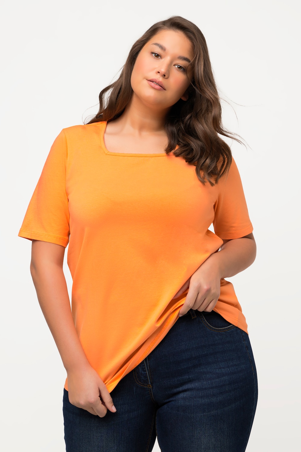 Große Größen T-Shirt, Damen, orange, Größe: 46/48, Baumwolle, Ulla Popken