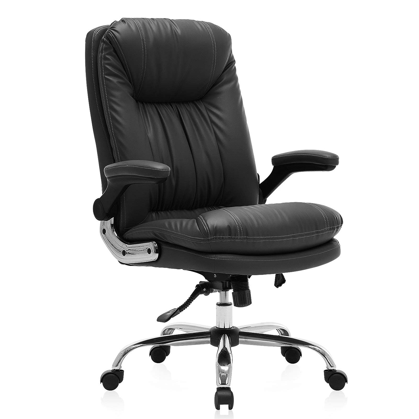 TBSZCM Boss Chair Bürostuhl, ergonomisch, hohe Rückenlehne, Leder, Heimbüro, Schreibtischstühle mit hochklappbaren Armlehnen und Motiv, Lendenwirbelstütze, interessant