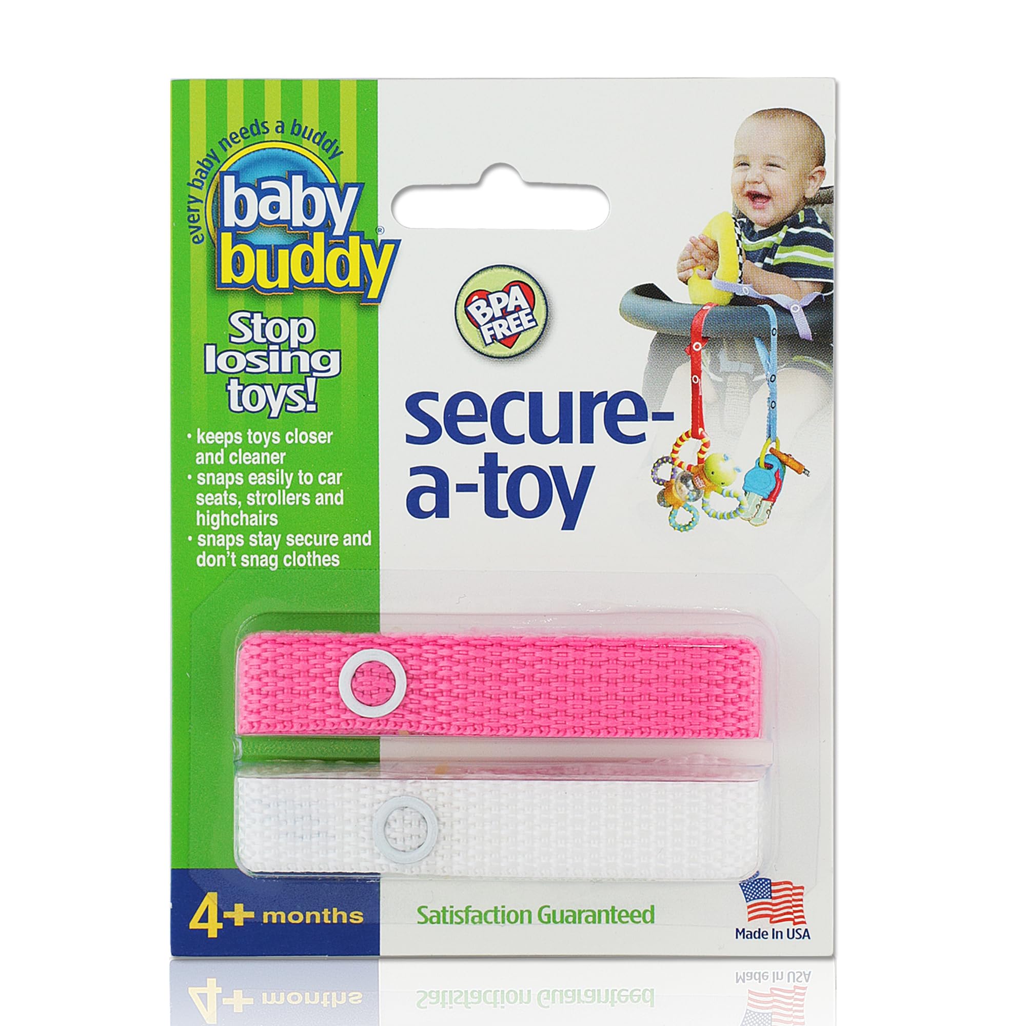 Baby Buddy Secure-A-Toy Befestigungsgurt für Babyspielzeug, 2er-Pack