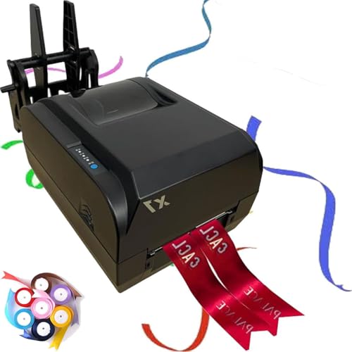 lwjunmm Satinbanddrucker, digitaler Farbbanddrucker mit Farbbandhalter, Druckmaschine zum Prägen von Geschenkverpackungen, Geschwindigkeit 150 mm/s, unterstützt mehr als 50 Sprachen, 12–20 mm,B