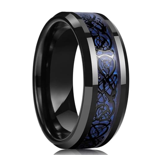 Ring Ringe Damen Bijouterie Herren Mode 8Mm Blauer Ring Für Männer Vintage Ring Männer Ehering Geschenk 9 Style15