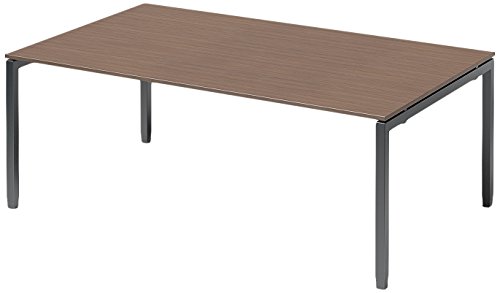 BISLEY Cito Chefarbeitsplatz/Konferenztisch, 650-850 mm höheneinstellbares U, H 19 x B 2000 x T 1200 mm, Metall, Wn334 Dekor Nußbaum, Gestell Anthrazitgrau, 120 x 200 x 85 cm