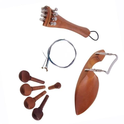 Zubehör Kit für Violine 4/4 Violine Zubehör Teile Stimmwirbel Zugplatte Schwanzsaiten Kinnhalter Schrauben Feinabstimmung