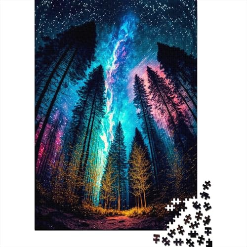 Sternennacht-Puzzle für Erwachsene und Teenager, 1000-teiliges Puzzle für Erwachsene und Teenager, Holzpuzzle für Erwachsene und Teenager (Größe 75x50cm)