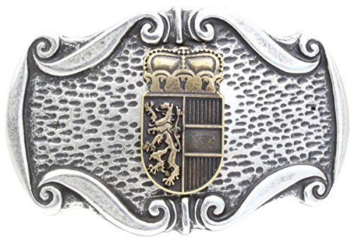 BELTINGER Gürtelschnalle Wappen Salzburg 4,0 cm | Buckle Wechselschließe Gürtelschließe 40mm Massiv | Für die Tracht | bicolor s/g