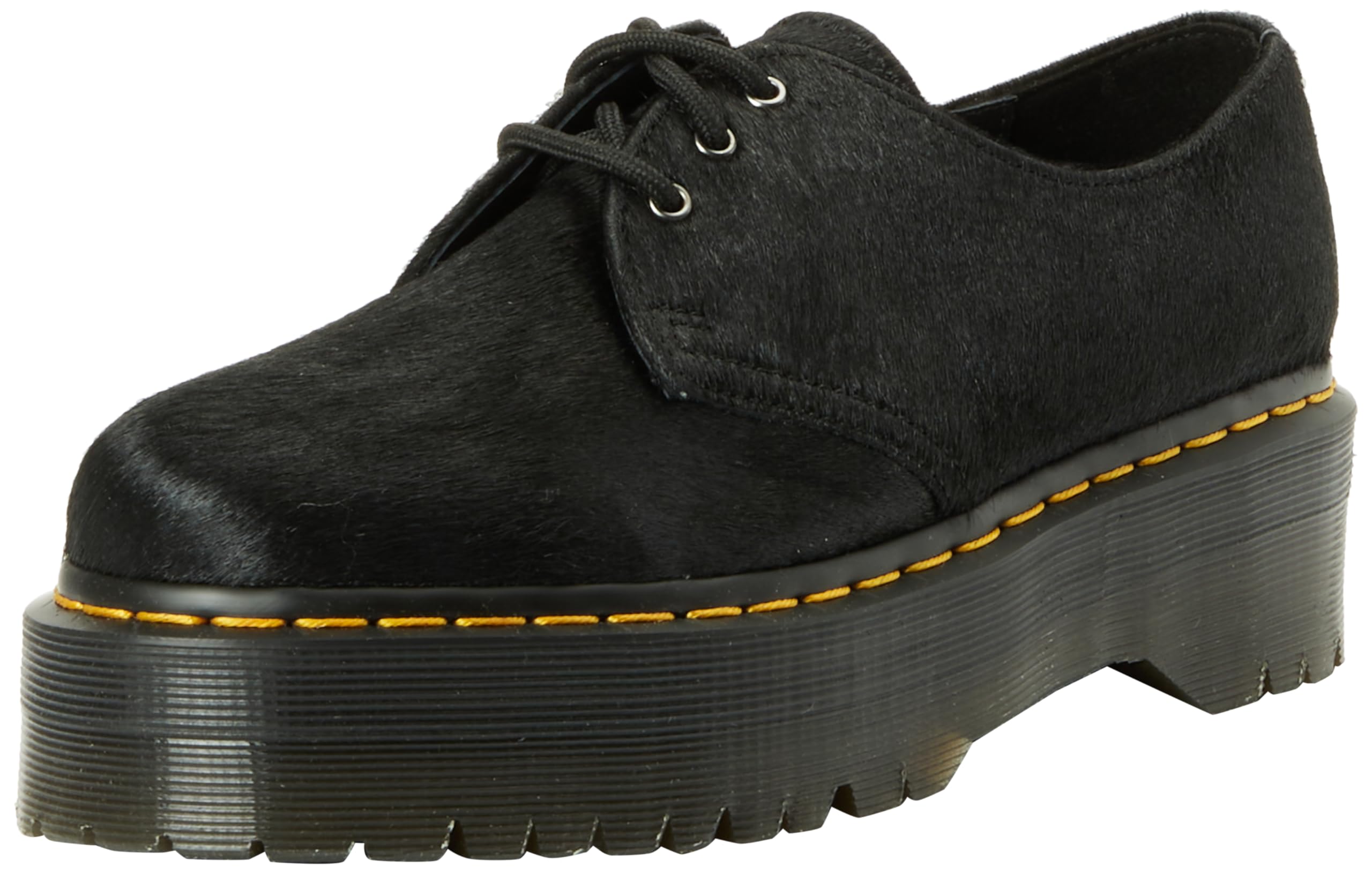 DR. MARTENS Unisex 3 Eye Shoe Boots, Black Hair On, 38 EU