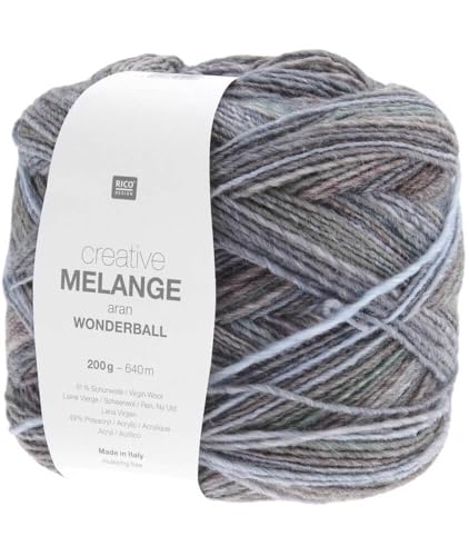 Rico Design Creative Melange Aran Wonderball Wollknäuel, 200 g