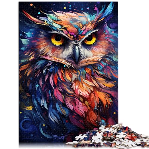 Puzzle, Malen, Farbe, Tier, Eule, Puzzle 500 Teile für Erwachsene, Holzpuzzle, Geburtstagsgeschenk, Geschenke für oder, Wandkunst, 500 Teile (38 x 52 cm)