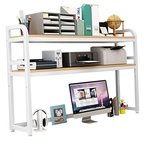 Schreibtisch-Bücherregal für Computertische – verstellbares Schreibtisch-Organizer-Rack, kleines Schreibtisch-Bücherregal – multifunktionales Arbeitsplatten-Bücherregal, Aufbewahrungs-Display-Rack f