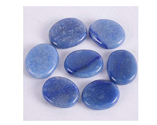 Natürlicher Kristall rau 7-teiliges Set mit natürlichen Massagesteinen for professionelles Spa oder Heim-Spa, glatte und natürliche Massagesteine (Color : Blue Aventurine)