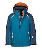 Trollkids Kinder Holmenkollen PRO wasserdichte Winterjacke Skijacke, Nachtblau/Dunkelblau/Zimt, Größe 104