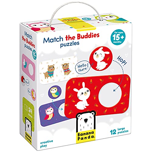 Banana 49030 Panda - Match The Buddies Puzzles - Steckpuzzles für Anfänger & Zuordnungsaktivität für Kinder ab 15 Monaten