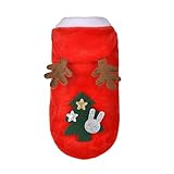 Elch Haustier Katzen Hunde Weihnachten Kleidung Winter Chihuahua Mops Kostüm Flanell Warm Festlich Mantel Welpenzubehör Haustier Kleidung Geschenk (S)