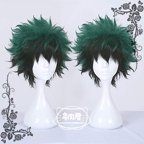 LINLINCD-Anime Coser Wig kurz japanisch Anime My Hero Academia Midoriya Izuku Boku No Hero Academia Gradient Perücke Cosplay Halloween