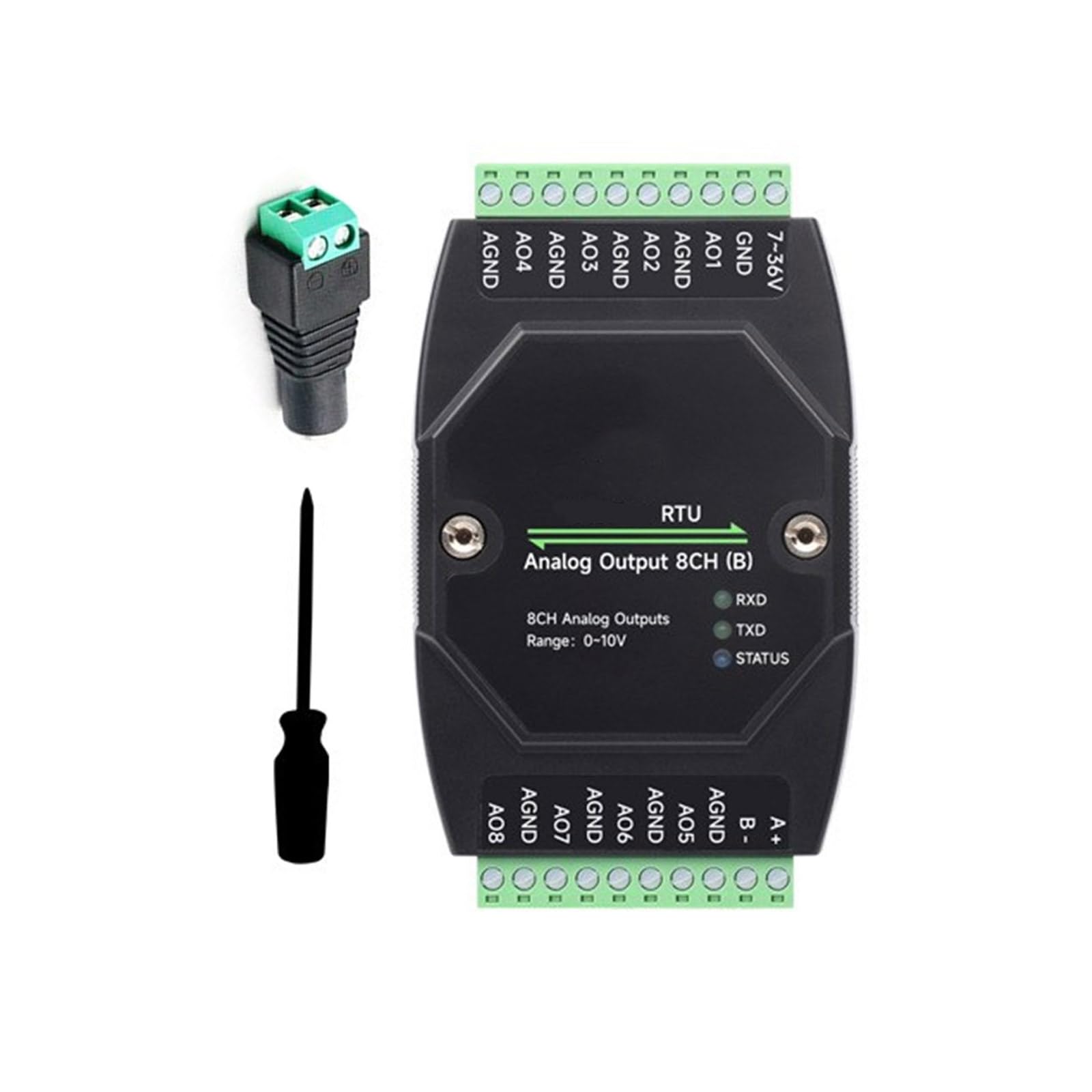 Aurgiarme Industrielle 8-Kanal Analogausgangsmodule 12-Bit DA Konvertierung DC7-36V Weitspannungsnetzteil RTU Module Maker Projekte