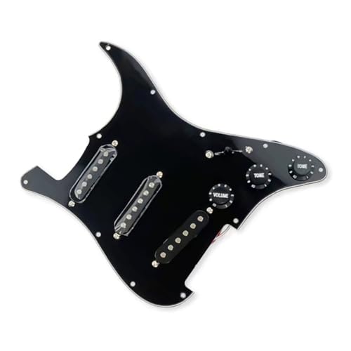 Standard-Pickguard-Tonabnehmer Schwarzer, exquisiter SSS-Schlagbrett-Tonabnehmer-Ersatzteilsatz für E-Gitarre