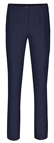 Robell Style Marie – Bequeme, stretchige Damenhose, Innenseite angeraut, Gerade geschnittenes Bein mit Schlitz Anthrazit Größe 48