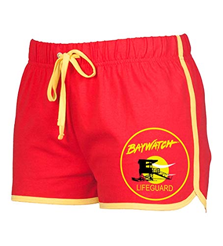 Artshirt Factory Baywatch Damen Shorts (Rot/Gelb, M)