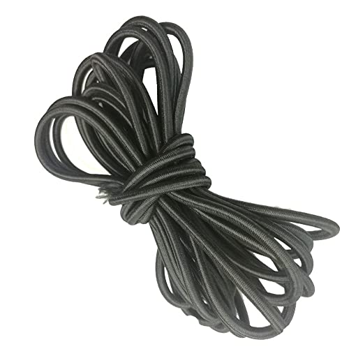 Kajak Paddel Leine, Elastisches Bungee-Seil for Bootskajaks, Paddelleine, Kanu-Angelrutenleine, Surf-Zurrgurt, Dachgepäckträger, dehnbares, aufgerolltes Schlüsselband for Kajaks(Black,20M 5mm)