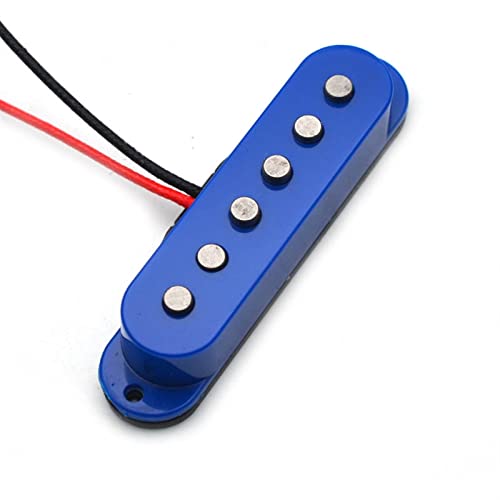 ZENGXUE Alnico 5 Single Coil Staggered Top Fiber Spool Pickup E-Gitarren Pickup Hals/Alto/Brücke Blau Humbucker Tonabnehmer Set (Color : 50mm (Neck))