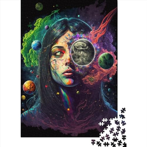 Cosmic High Holzpuzzle für Erwachsene, Puzzle-Kunst, Puzzle für Erwachsene, 1000 Teile, interessantes Puzzle zur Stressreduzierung, 75 x 50 cm