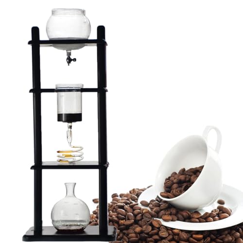 ROGHA Wiederverwendbarer Glasfilter-Werkzeugtopf Kalter Kaffeekannenständer DIY Ice Coffee Brew Tower, Ice Drop Coffee Pot 1000ml Cold Brew Kaffeemaschinen Kaffeemaschinen