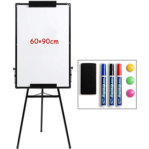 DOEWORKS 90cm x 60cm Stativ-Whiteboard, Stativ Whiteboard, magnetisch trocken abwischbares Brett/Flipchart Staffelei Whiteboard, höhenverstellbares Standbrett