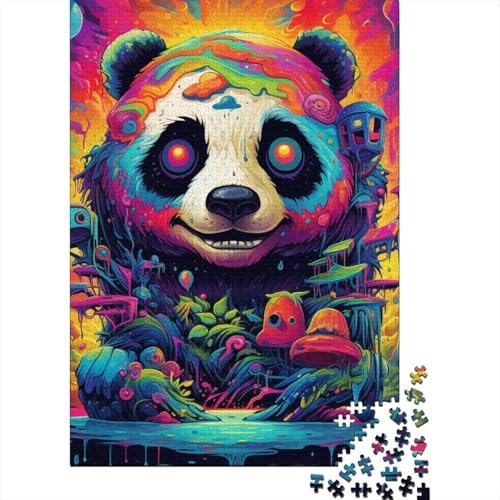 500 große Puzzleteile für Erwachsene. Buntes Panda-Tierpuzzle für Erwachsene und Teenager. Lernspiele, Heimdekorationspuzzle. 20,47x14,96 Zoll