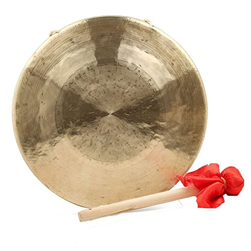 Gong Messing Percussion Instrument, Desktop gong Schlaginstrumente Zen Dekor Messing Hand(33cm)