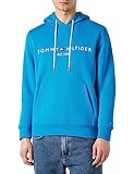 Tommy Hilfiger Herren Hoodie Tommy Logo mit Kapuze, Blau (Shocking Blue), S