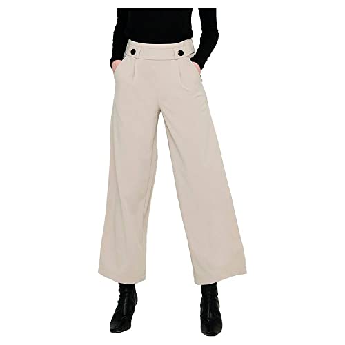 JdY Damen JDYGEGGO New Long Pant JRS NOOS Hose, Chateau Gray/Detail:Black Buttons, L/30