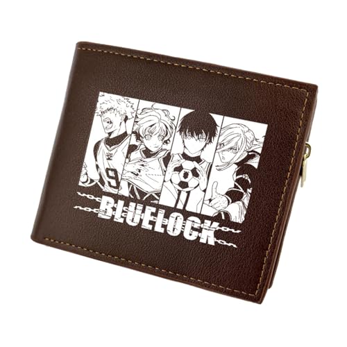 Blue Lo-ck Geldbeutel Anime Mittelgroß, Cartoon-Münztasche Geldbeutel Klein, PU Leder Geldbörse Kreditkartenhalter, für Anime-Fan-Geschenke Jungen und Mädchen(Color:Multicolor 5)