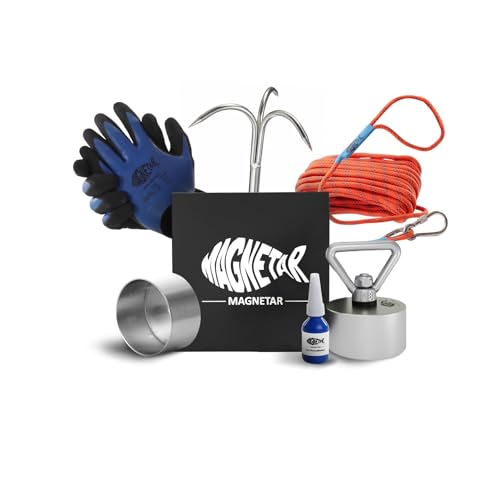 Magnetar - Vismagneet Set - 600kg Magneet - Pakket inclusief Haak/Touw/Handschoenen/Beschermhoes/Borglijm - Perfecte Kit voor Magneetvissen