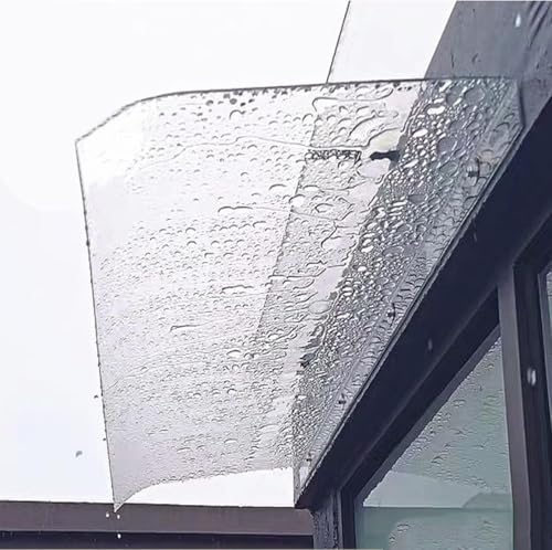 Klare Türmarkise, Vordertür-Überdachung, Außenmarkise, Fenster-Regenschutzabdeckung, Polycarbonat-Abdeckung, Dicke 3,5 mm, UV-Regen-Schnee-Schutz, Fenster-Gartenüberdachung, mit Hardware, tr