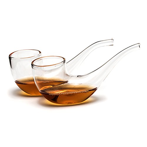 CKB Ltd® Pack of 2 - Brandy Port Pipe Sipping Glasses Set 75ml Brandy Gläser Cognacgläser - with Narrow Tube to Enhance The Flavour