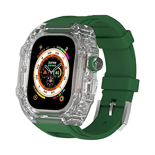 TONECY Urban Sport MOD Kit für Apple Watch Ultra 49 mm Serie 8 7 6 5 4 SE, Armband, Armband, leicht, robust, Schutzhülle, 44 mm, 45 mm, 49 mm (Farbe: E, Größe: Ultra 49 mm)