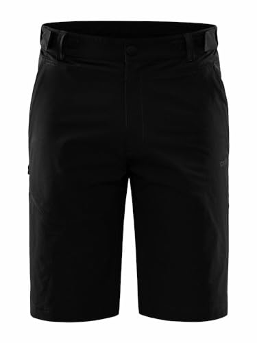 Craft ADV Explore TECH Shorts | Outdoorhose Herren 3XL | Black | 4-Wege-Stretch | vorgeformte Knie | Verstellbarer Bund | Gesäßtasche mit Reißverschluss | Wanderhose Herren | Funktionshose Herren